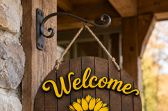 Sunflower Welcome Sign SVG | Door Hanger Glowforge Product Image 9