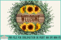 Sunflower Welcome Sign Round Farmhouse Sublimation