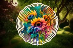 Rainbow sunflower wind spinner sublimation design, rainbow sunflower sublimation, wind spinner bundle.