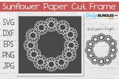 Sunflower Wreath Paper Cut Sunflower Laser SVG