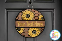 Sunflower Porch sign svg Honeycomb Laser cut Glowforge file Product Image 1