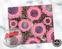 Pink Sunflower leopard cowhide 20oz skinny tumbler png Product Image 6