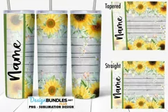 Sunflowers Barn Wood Seamless 20 oz Tumbler Sublimation Product Image 1