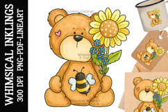 Sunflower Bear Sublimation Clipart| DTF Clipart Product Image 1