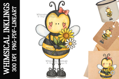 Sunflower Bee Sublimation Clipart Product Image 1
