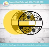 Sunflower Porch sign svg Honeycomb Laser cut Glowforge file Product Image 4