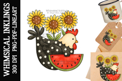 Sunflower Chicken Sublimation Clipart| DTF Clipart Product Image 1