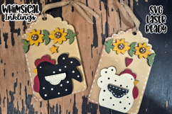 Sunflower Chicken Tags Laser SVG Product Image 1