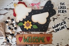 Sunflower Chicken Welcome Sign Laser SVG Product Image 1