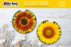 Sunflower | Car Coaster Keychain Sublimation Product Image 1