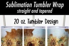 Sunflowers and Cowhide 20 oz Tumbler Sublimation Wrap Product Image 2