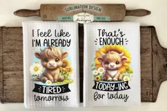 Funny Highland Cow Sunflower Sublimation Dish Towel Design Product Image 1