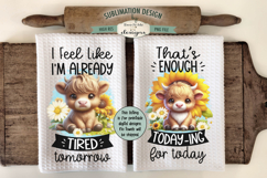 Highland Cow Kitchen Towel Bundle | 16 PNG Files Product Image 9