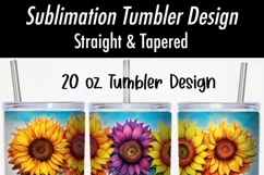Colorful Dripping Sunflowers | 20 oz Tumbler Sublimation Product Image 2