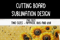 Sunflower Fence Rectangle Cutting Board Design Sublimation Product Image 2