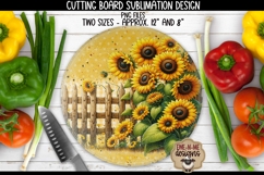 Sunflower Fence Cutting Board Design | ROUND Sublimation Product Image 1