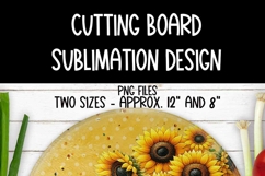 Sunflower Fence Cutting Board Design | ROUND Sublimation Product Image 2