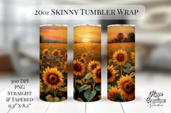 Sunflower Tumbler Wrap - 20 oz Tumbler Wrap - Floral Tumbler Product Image 1