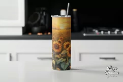 Sunflower Tumbler Wrap - 20 oz Tumbler Wrap - Floral Tumbler Product Image 2