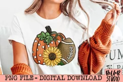 Sunflowers Pumpkin Football PNG Design Product Image 1