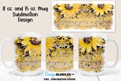 Sunflower Leopard Glitter Sublimation Mug Design 11 & 15 oz Product Image 1