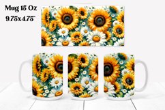 Sunflower mug wrap | Flower mug | Mug sublimation Product Image 1
