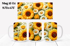 Sunflower mug wrap | Flower mug | Mug sublimation Product Image 1
