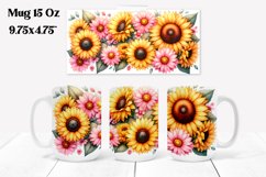 Sunflower mug wrap | Flower mug | Mug sublimation Product Image 1