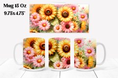 Sunflower mug wrap | Flower mug | Mug sublimation Product Image 1