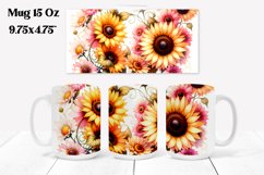 Sunflower mug wrap | Flower mug | Mug sublimation Product Image 1