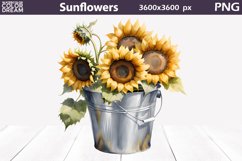 Watercolor Sunflowers Clipart | Sunflowers Sublimation Product Image 1