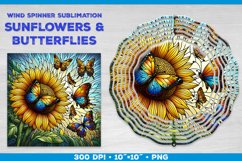 Butterflies and Sunflowers Wind Spinner Sublimation Template Product Image 1