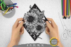 Sunflowers and Butterfly Papercut Product Image 1