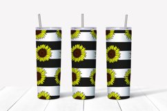 Sunflowers Black Lines Seamless Skinny Tumbler Sublimation Product Image 2