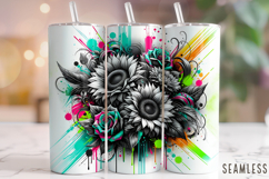 Floral Tumbler Wrap, Flowers Tumbler Wrap, Sunflower Tumbler Product Image 1