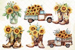 Sunflowers Watercolor Sublimation Clipart Product Image 3