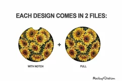 Sunflower Car Coaster PNG | Round Clipart Sublimation Product Image 2