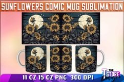 Sunflowers Comic Mug Sublimation|Coffee 11 Oz|Summer Mug v.1 Product Image 2