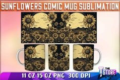 Sunflowers Comic Mug Sublimation|Coffee 11 Oz|Summer Mug v.1 Product Image 3