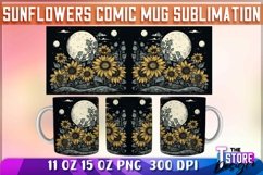 Sunflowers Comic Mug Sublimation|Coffee 11 Oz|Summer Mug v.1 Product Image 4
