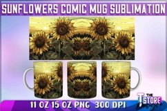 Sunflowers Comic Mug Sublimation|Coffee 11 Oz|Summer Mug v.2 Product Image 5