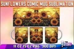 Sunflowers Comic Mug Sublimation|Coffee 11 Oz|Summer Mug v.1 Product Image 5