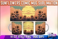 Sunflowers Comic Mug Sublimation|Coffee 11 Oz|Summer Mug v.1 Product Image 6