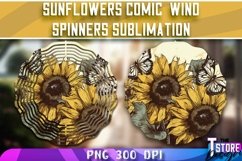 Sunflowers Comic Wind Spinners Sublimation | PNG Design Product Image 1