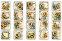 Vintage Sunflowers | Digital Paper JPG 12"x12" Product Image 2