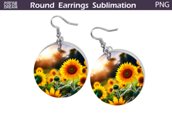 Sunflowers Round Earrings | Summer Earrings Product Image 1