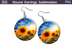 Sunflowers Round Earrings | Summer Earrings Product Image 1