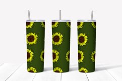 Sunflowers Green Seamless Skinny Tumbler Sublimation Wrap Product Image 2