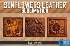 Tooled Leather Sunflowers 3D Sublimation|Leather Sunflower Product Image 3