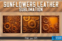 Tooled Leather Sunflowers 3D Sublimation|Leather Sunflower Product Image 4